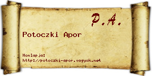 Potoczki Apor névjegykártya